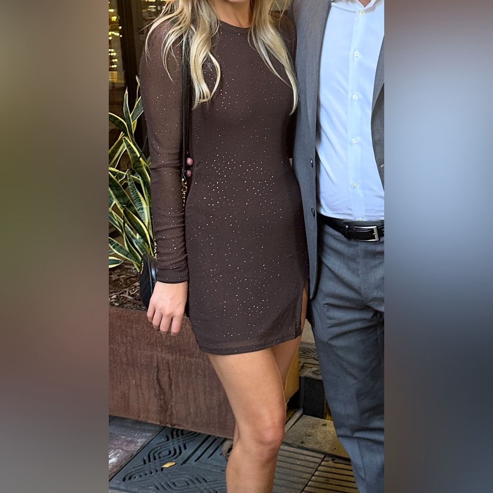 AFRM Lasso Elegant Brown Mini Dress